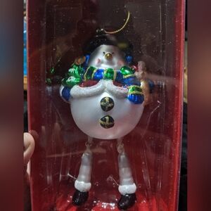 Pier 1 Imports Snowman with Dangling Legs Ornament